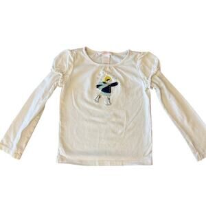 JANIE and JACK Ice Skater Tee Shirt Top Girls size 3 RL Christmas Holidays Retro